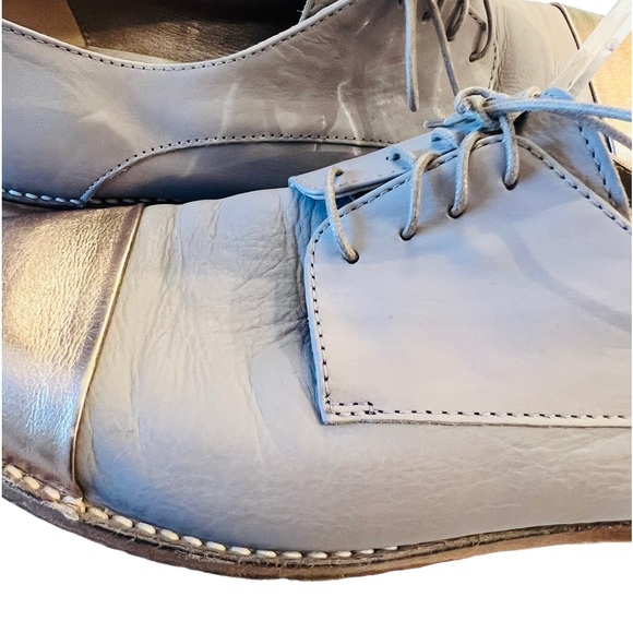 Attilio Giusti Leombruni Lace up Oxford Metallic Leather Made in Italy Size 39 - Picture 7 of 13